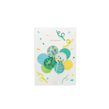 ORIGAMO ΚΑΡΤΑ ΕΥΧΕΤΗΡΙΑ QUILLING ΜΠΑΛΟΝΙΑ ΓΕΝΕΘΛΙΩΝ ΠΡΑΣΙΝΑ 18.5x14cm FILIGRANA