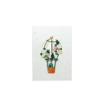 ORIGAMO ΚΑΡΤΑ ΕΥΧΕΤΗΡΙΑ QUILLING ΓΑΜΗΛΙΟ ΑΕΡΟΣΤΑΤΟ 18.5x14cm FILIGRANA