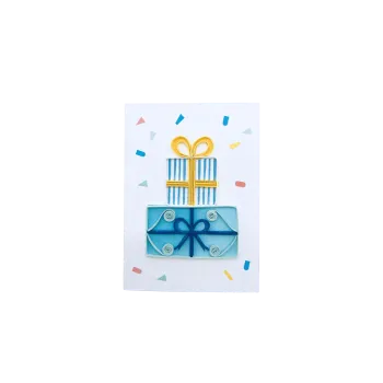 ORIGAMO ΚΑΡΤΑ ΕΥΧΕΤΗΡΙΑ MINI QUILLING ΜΠΛΕ ΔΩΡΑ 10x7.8cm FILIGRANA