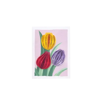 ORIGAMO ΚΑΡΤΑ ΕΥΧΕΤΗΡΙΑ MINI QUILLING ΤΟΥΛΙΠΕΣ 10x7.8cm FILIGRANA