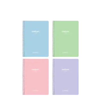 METRON NOTE ΤΕΤΡΑΔΙΟ ΡΙΓΕ 60 ΦΥΛΛΑ 2 ΘΕΜΑΤΑ A4 80gsm ΣΠΙΡΑΛ ΑΣΦΑΛΕΙΑΣ ΠΑΣΤΕΛ (Το προιόν πωλείται σε μεμονωμένα τεμάχια του ενός)