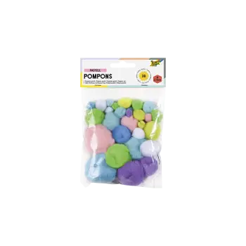 FOLIA ΠΟΜ ΠΟΜ ΣΕΤ 30 ΤΕΜΑΧΙΑ 1-4cm PASTEL