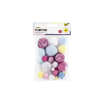 FOLIA ΠΟΜ ΠΟΜ ΣΕΤ 30 ΤΕΜΑΧΙΑ 1-4cm UNICORN