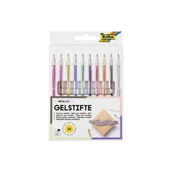 FOLIA ΣΤΥΛΟ GEL ΜΕΤΑΛΛΙΚΑ ΧΡΩΜΑΤΑ 10 ΤΕΜΑΧΙΑ