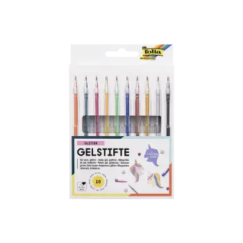 FOLIA ΣΤΥΛΟ GEL GLITTER ΧΡΩΜΑΤΑ 10 ΤΕΜΑΧΙΑ