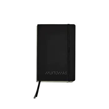 MUITOMAS ΣΗΜΕΙΩΜΑΤΑΡΙΟ ΡΙΓΕ ΛΑΣΤΙΧΟ 80 ΦΥΛΛΑ 13x21x1.2cm 80gsm ΜΑΥΡΟ