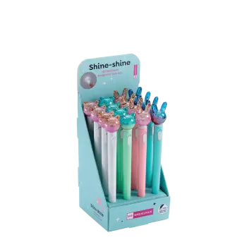 BACK2FUN ΒΙΤΡΙΝΑ ΓΕΜΑΤΗ ΣΤΥΛΟ BALLPOINT ΚΑΠΑΚΙ ΜΠΛΕ ΜΕΛΑΝΙ 0.7mm LED ΑΣΣΟΡΤΙ 16 (Το προιόν πωλείται σε μεμονωμένα τεμάχια του εν