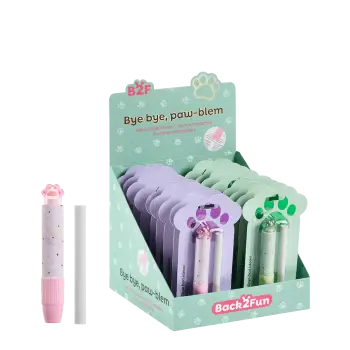 BACK2FUN ΒΙΤΡΙΝΑ ΓΕΜΑΤΗ ΓΟΜΑ BLISTER 2x11.7cm PAW ΑΣΣΟΡΤΙ  (Το προιόν πωλείται σε μεμονωμένα τεμάχια του ενός)
