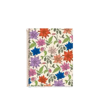 MIQUELRIUS ΤΕΤΡΑΔΙΟ ΡΙΓΕ ΣΠΙΡΑΛ 120 ΦΥΛΛΑ 21x29.7cm 70gr VINTAGE LILY