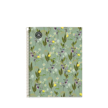 MIQUELRIUS ΤΕΤΡΑΔΙΟ ΡΙΓΕ ΣΠΙΡΑΛ 120 ΦΥΛΛΑ Α4 70gsm GREEN GARDEN