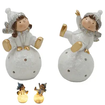 ΠΑΙΔΑΚΙΑ GLITTER ΣΕ ΧΙΟΝΟΜΠΑΛΑ LED 9X8.5X16