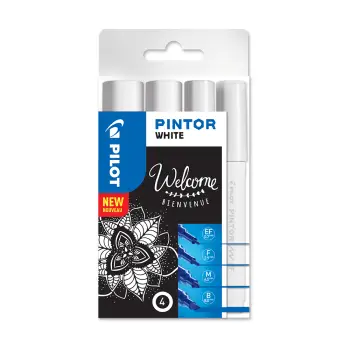 PILOT ΜΑΡΚΑΔΟΡΟΙ PINTOR EF/F/M/B ΛΕΥΚΟ ΣΕΤ 4Τ.