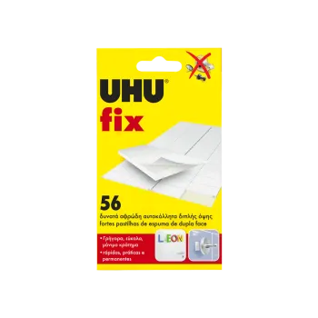 UHU FIX ΑΥΤΟΚΟΛΛΗΤΟ ΔΙΠΛΗΣ ΟΨΗΣ 56Τ. 12 ΤΕΜΑΧΙΑ (Το προιόν πωλείται σε μεμονωμένα τεμάχια του ενός)