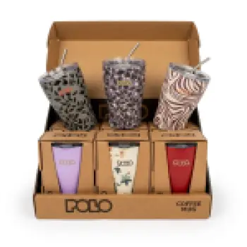 COFFEE MUG 350ML ΓΚΡΙ ΜΕ ΦΥΛΛΑ