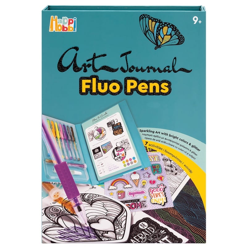 HAPPIHOBBI ART JOURNAL ΗΜΕΡΟΛΟΓΙΟ ΜΕ FLUO ΣΤΥΛΟ
