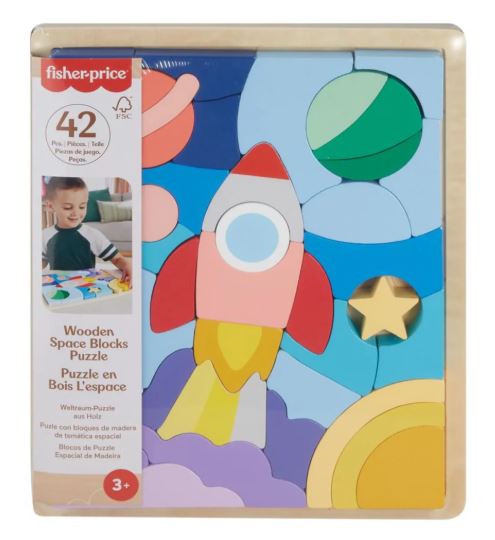 FISHER-PRICE - ΞΥΛΙΝΟ ΠΑΖΛ 42 ΤΕΜΑΧΙΑ ΔΙΑΣΤΗΜΑ - HXY42