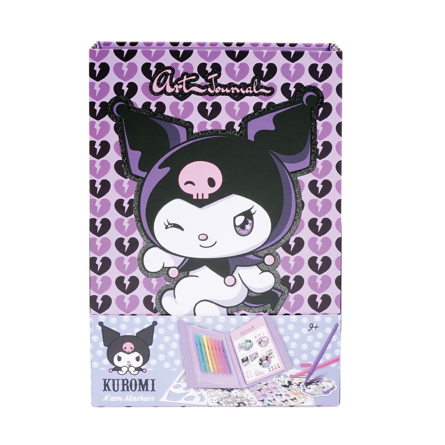 HAPPIHOBBI ART JOURNAL KUROMI ΜΕ NEON ΜΑΡΚΑΔΟΡΟΙ