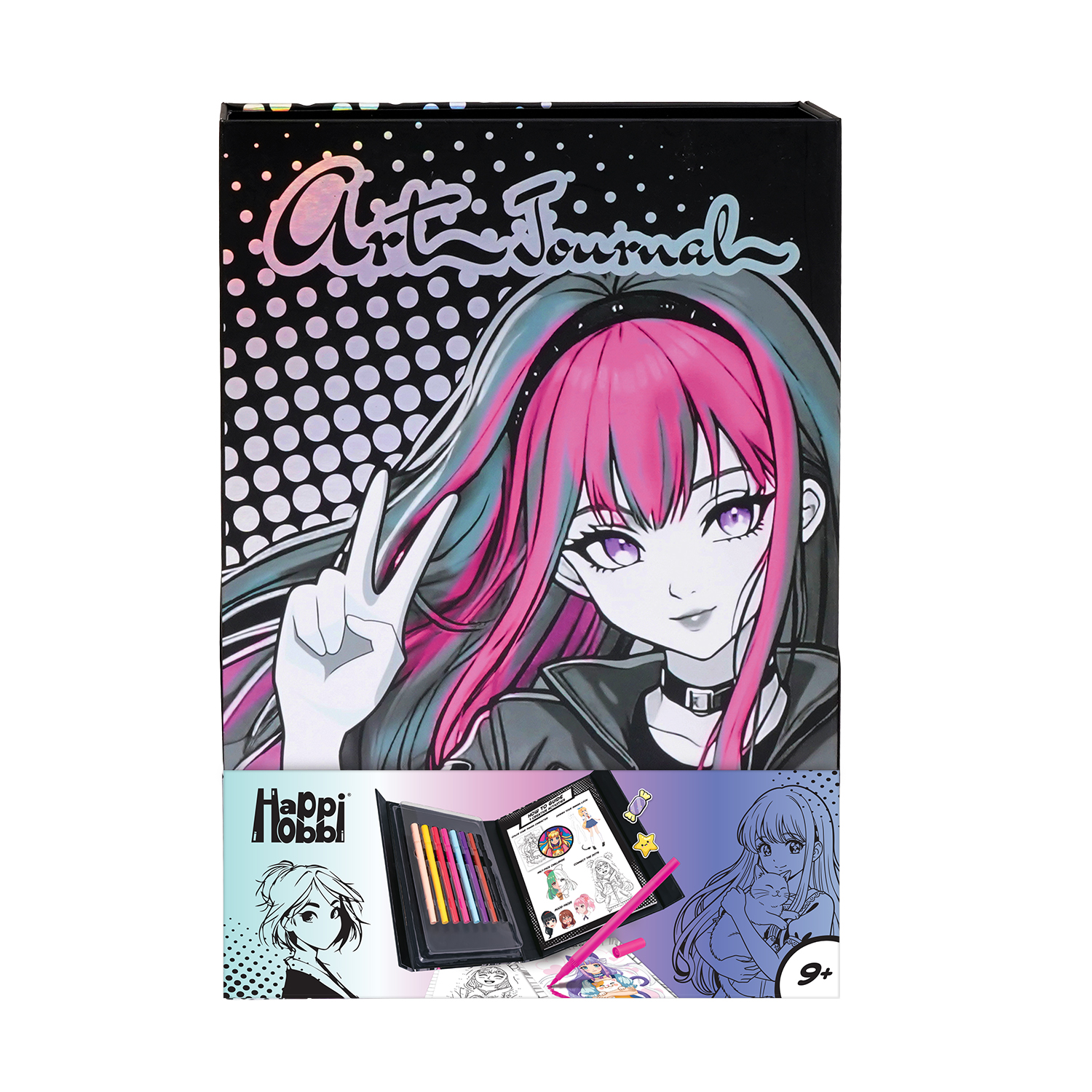 HAPPIHOBBI ART JOURNAL MANGA ΜΕ ΜΑΡΚΑΔΟΡΟΥΣ