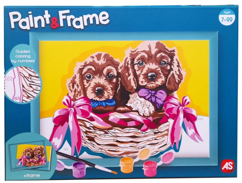 PAINT & FRAME: ADORABLE PUPPIES