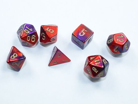 ΣΕΤ 7 MINI ΠΟΛΥΕΔΡΑ ΖΑΡΙΑ - GEMINI PURPLE-RED/GOLD - CSX20626