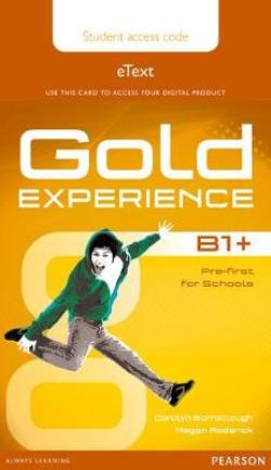 GOLD EXPERIENCE E-TEXT STUDENT'S ACCESS CARD B1+