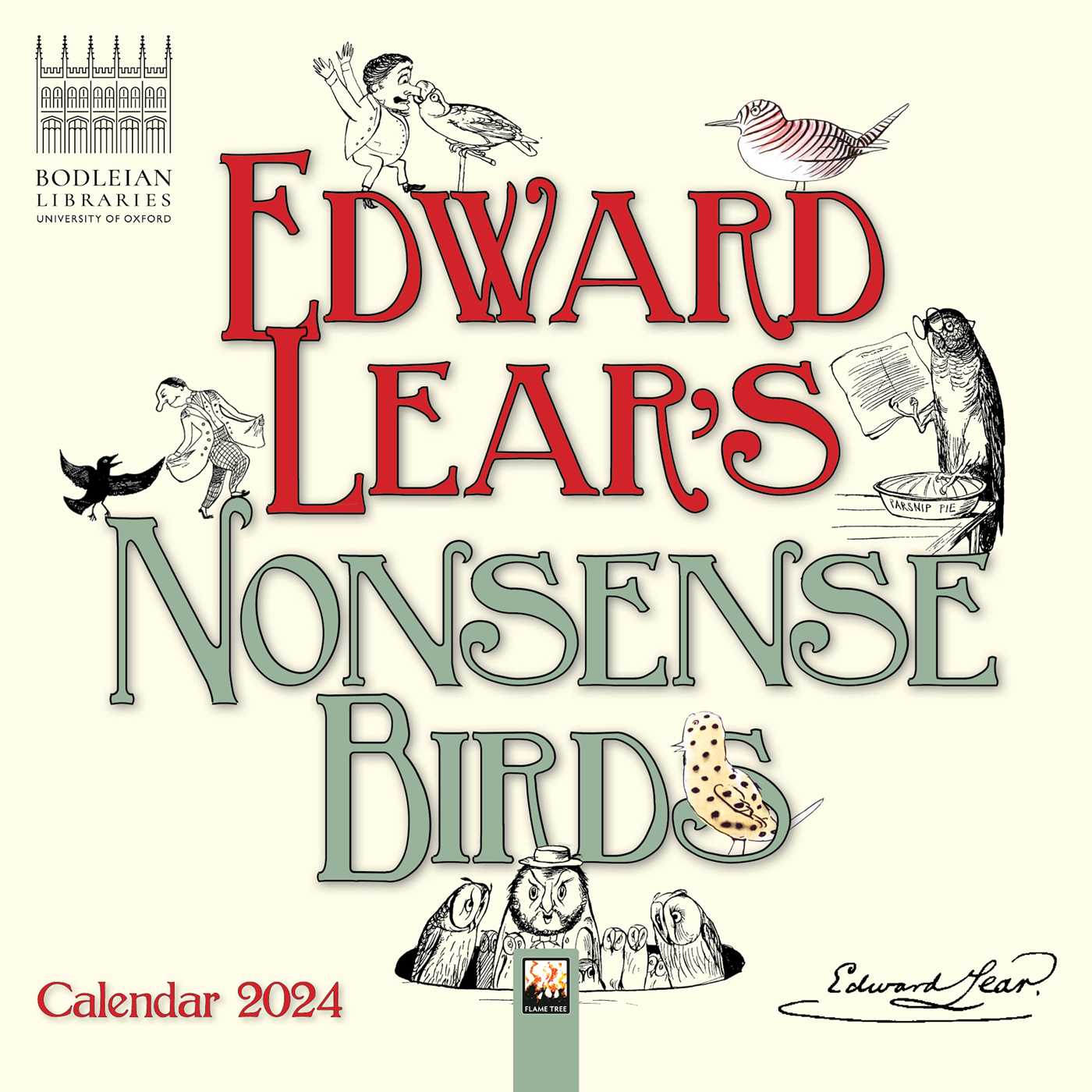 Bodleian Libraries: Edward Lear's Nonsense Birds Mini Wall Calendar 2024