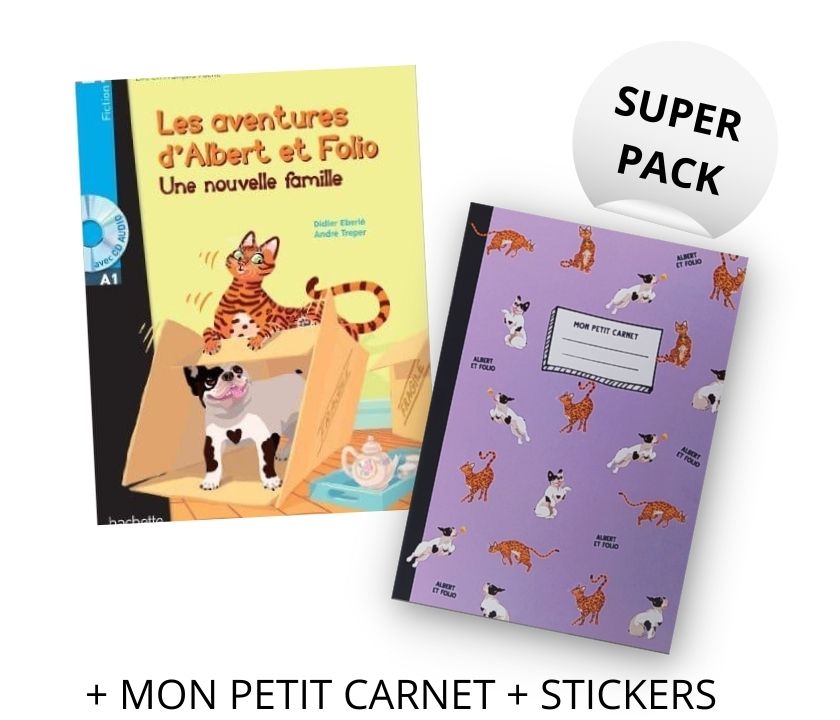ALBERT ET FOLIO UNE NOUVELLE FAMILLE SUPER PACK (+ MON PETIT CARNET + STICKERS)