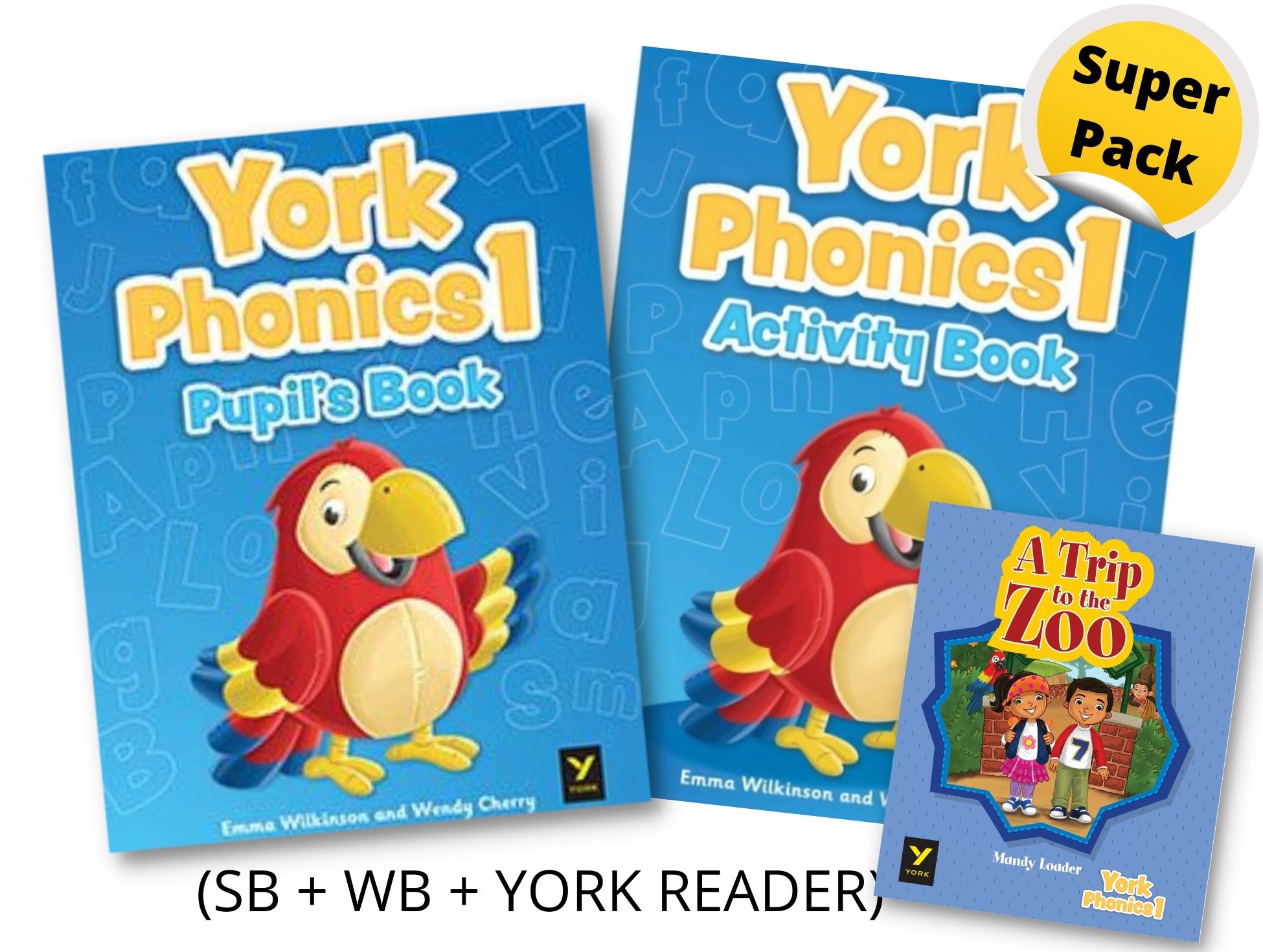 YORK PHONICS LEVEL 1 SUPER PACK (SB + WB + YORK READER)