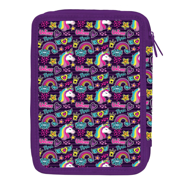 Σχολική Κασετίνα Διπλή Γεμάτη Must Unicorn Hashtag