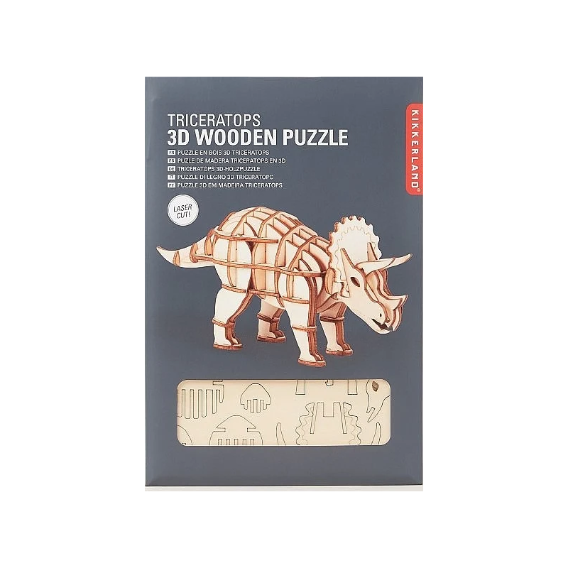 ΞΥΛΙΝΟ 3D PUZZLE TRICERATOPS KIKKERLAND ΞΥΛΙΝΟ 3D PUZZLE TRICERATOPS KIKKERLAND