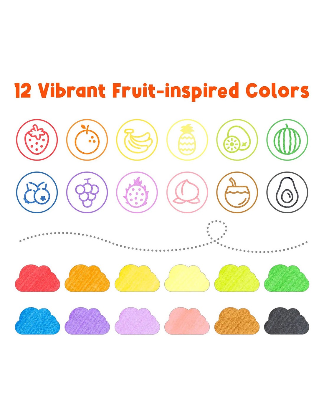 Ohuhu Σετ 12 Μαρκαδόρων Νερού με Σφραγίδες