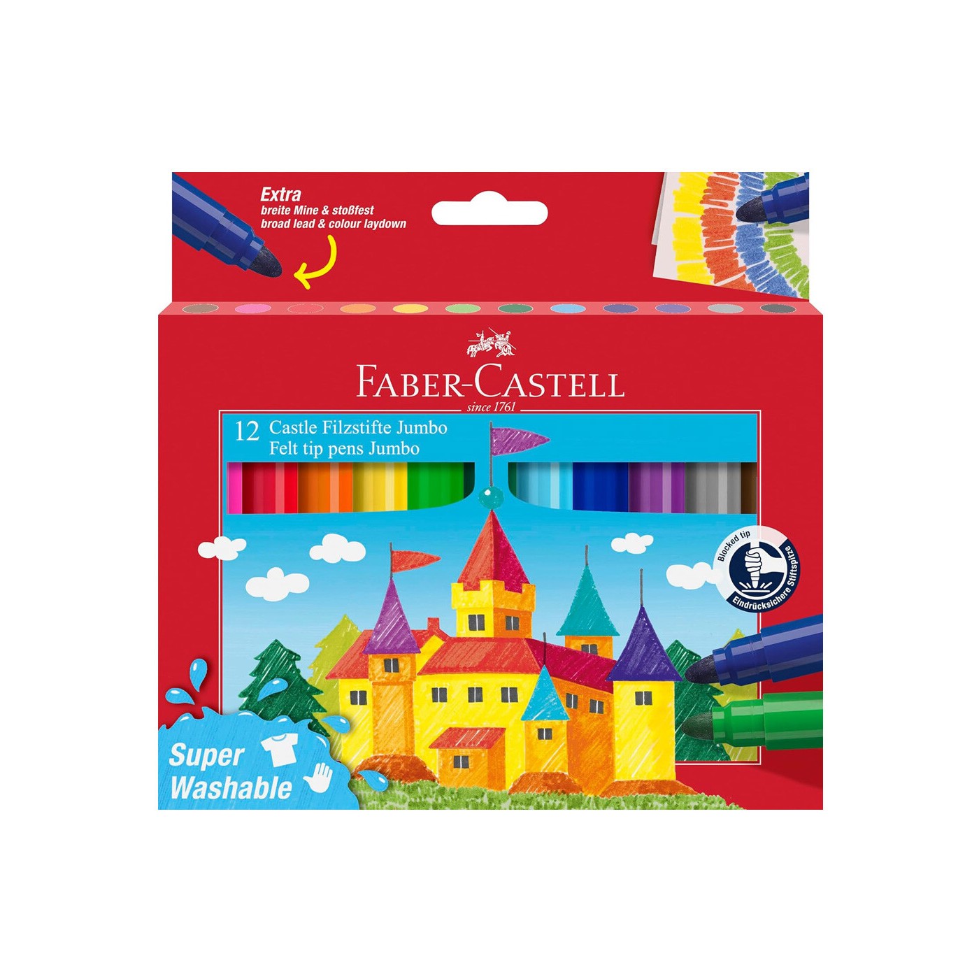 FABER CASTELL ΜΑΡΚΑΔΟΡΟΙ JUMBO ΣΕΤ12