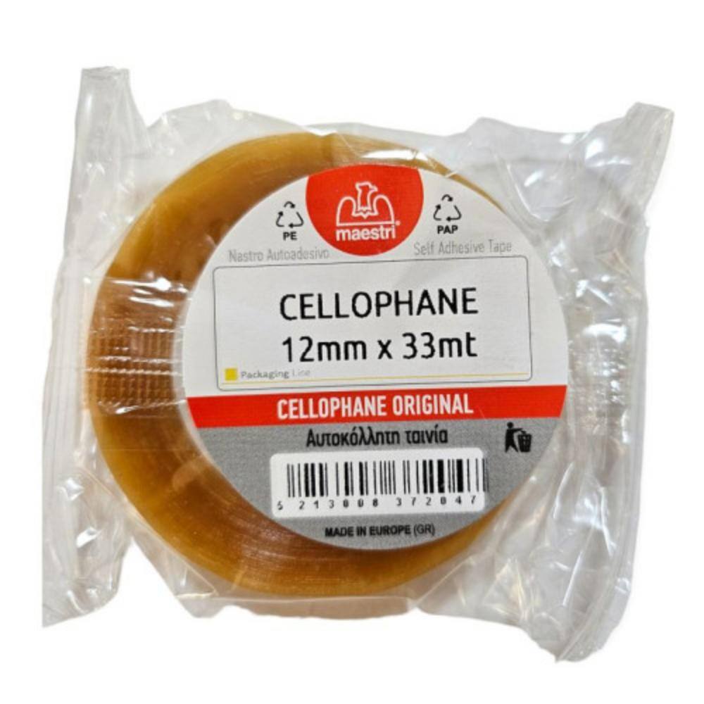 12 Σελοτέϊπ Cellophane Maestri 12x33 (Το προιόν πωλείται σε μεμονωμένα τεμάχια του ενός)