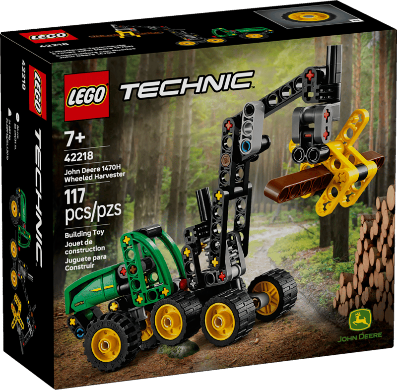 LEGO technic μηχανή υλοτομίας με τροχούς john deere 1470h (7+) 42218