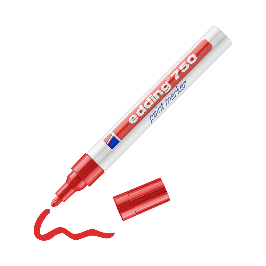 Edding Μαρκαδόρος Λαδιού  750 με μύτη 2-4mm Κόκκινο