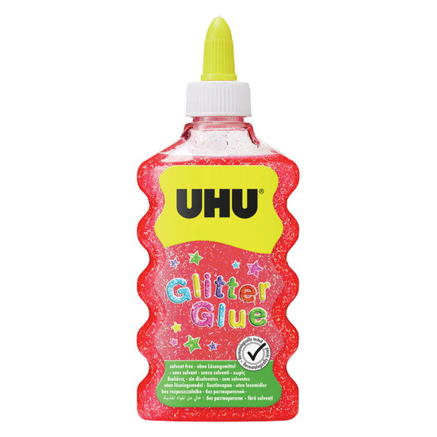 UHU GLITTER GLUE 177ML ΚΟΚΚΙΝΟ