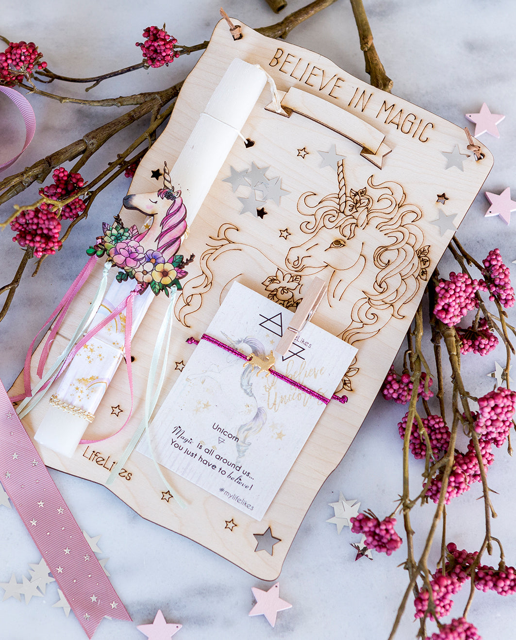 LIFE LIKES  ΛΑΜΠΑΔΑ UNICORN ΚΟΡΔΕΛΕΣ ΚΑΔΡΟ