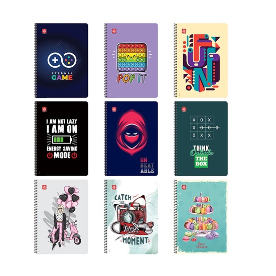 4544-13 ΤΕΤΡ.ΣΠΙΡΑΛ TRENDY Α4 4ΘΕΜ. 120Φ 120Φ