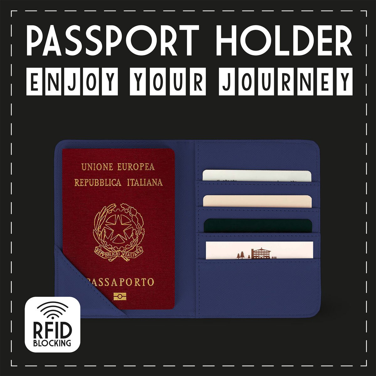 ΘΗΚΗ ΔΙΑΒΑΤΗΡΙΟΥ LEGAMI PASSPORT HOLDER ΜΕ ΠΡΟΣΤΑΣΙΑ RFID - STARS (ΑΣΤΕΡΙΣΜΟΙ)