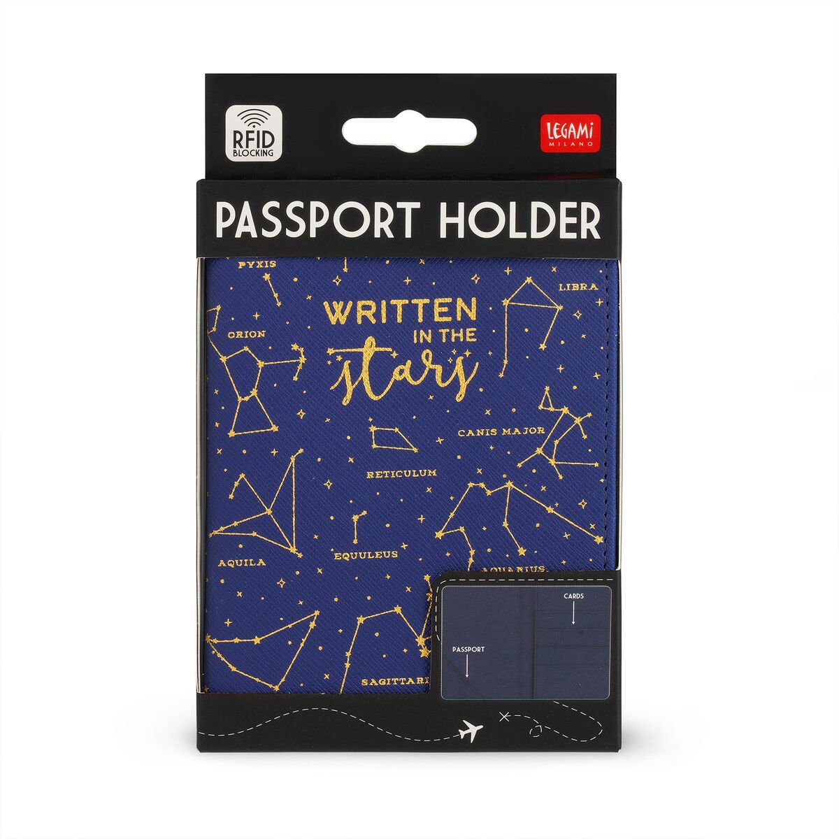 ΘΗΚΗ ΔΙΑΒΑΤΗΡΙΟΥ LEGAMI PASSPORT HOLDER ΜΕ ΠΡΟΣΤΑΣΙΑ RFID - STARS (ΑΣΤΕΡΙΣΜΟΙ)