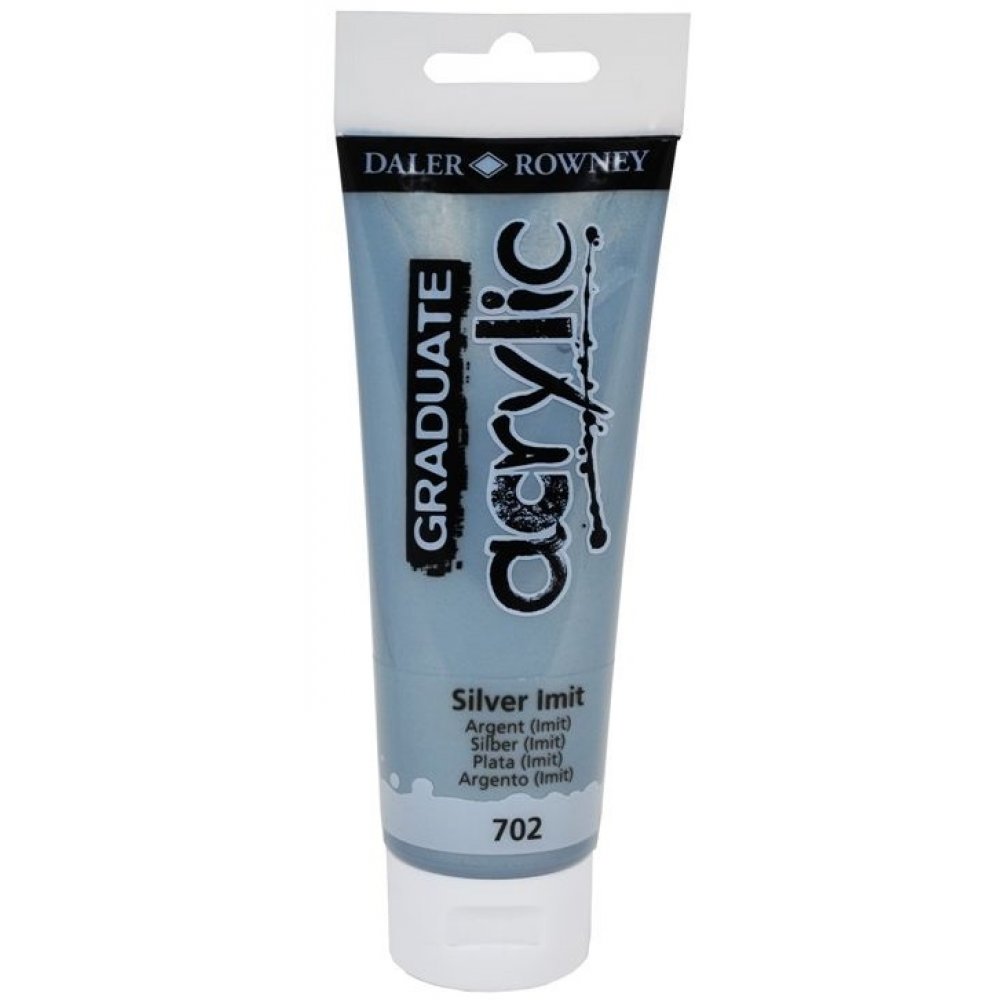 ΧΡΩΜΑ GRADUATE ACRYLIC 120ml SILVER IMIT