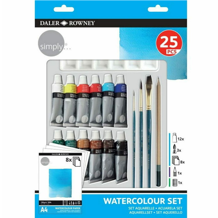 ΣΕΤ ΖΩΓΡΑΦΙΚΗΣ SIMPLY WATERCOLOUR 25x PAINT SET