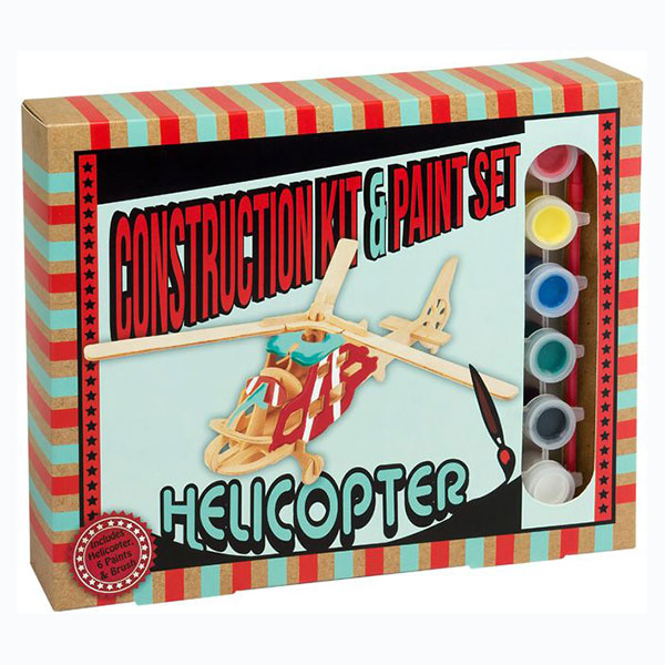 PROFESSOR PUZZLE ΞΥΛΙΝΗ ΚΑΤΑΣΚΕΥΗ HELICOPTER CONSTRUCTION KIT & PAINT SET