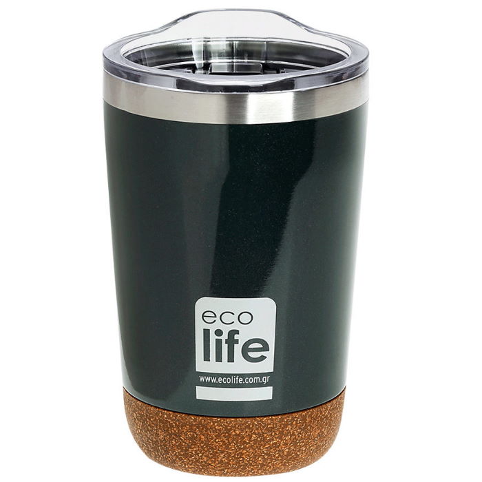 ΘΕΡΜΟΣ  ΑΝΟΞΕΙΔΩΤΟΣ ECOLIFE ΣΚΟΥΡΟ ΠΡΑΣΙΝΟ 370ML
