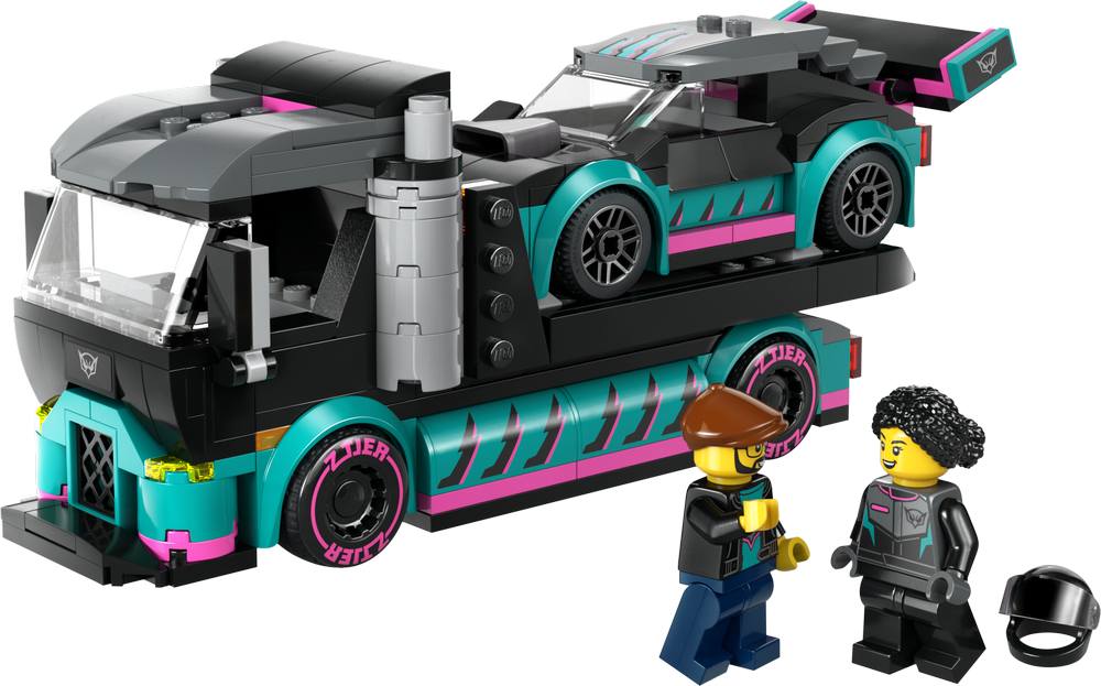 LEGO CITY RACE CAR AND CAR CARRIER TRUCK