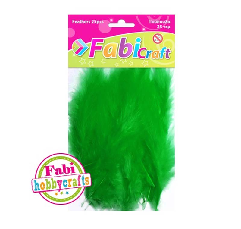 Πούπουλα 10gr 25 Τεμάχια Πράσινο Fabi
