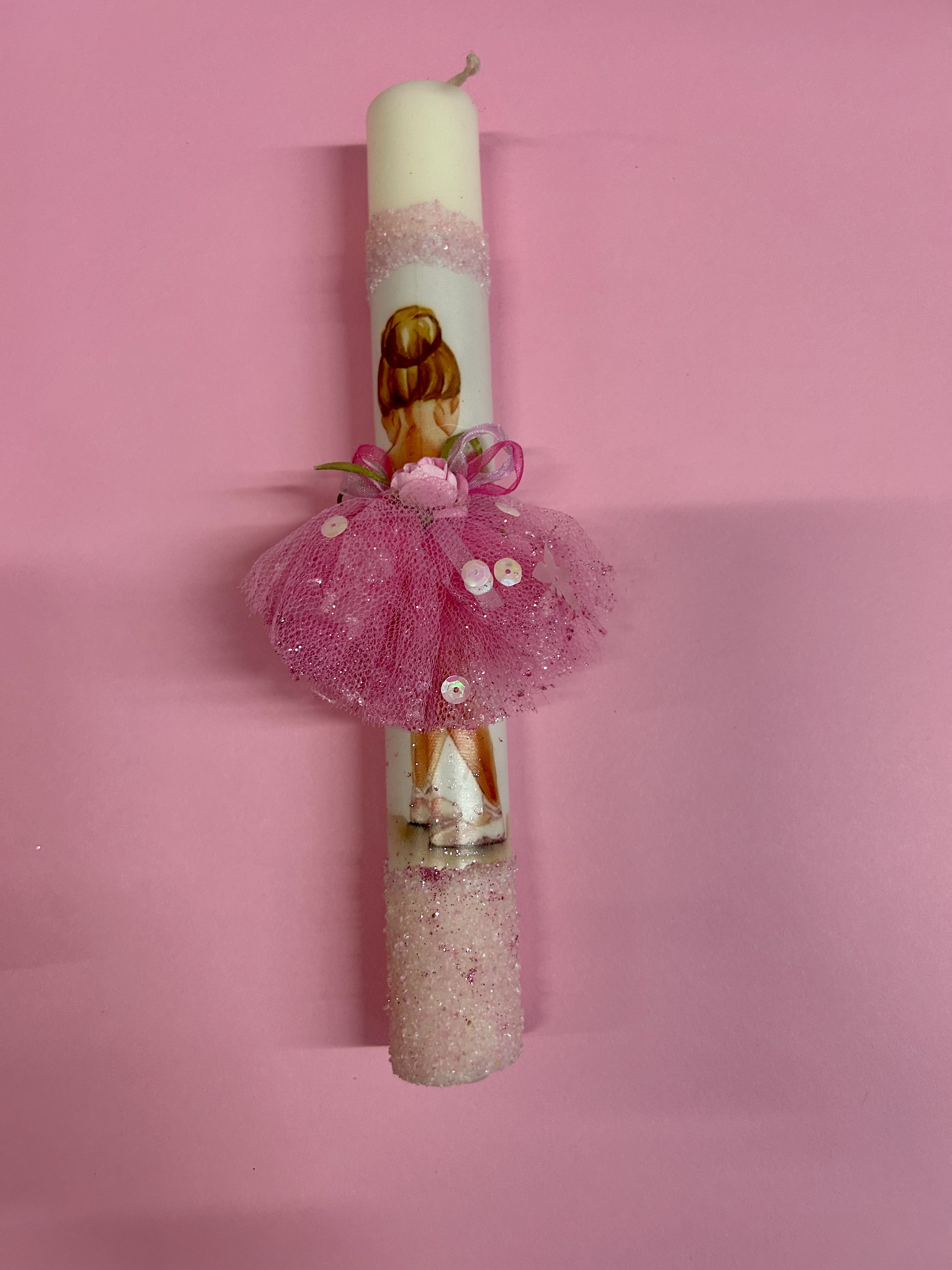 ΛΑΜΠΑΔΑ ΛΕΥΚΗ ΜΕ ΤΥΠΩΜΑ ΜΠΑΛΑΡΙΝΑ ΚΑΙ ΡΟΖ ΤΟΥΛΙΝΗ ΦΟΥΣΤΑ