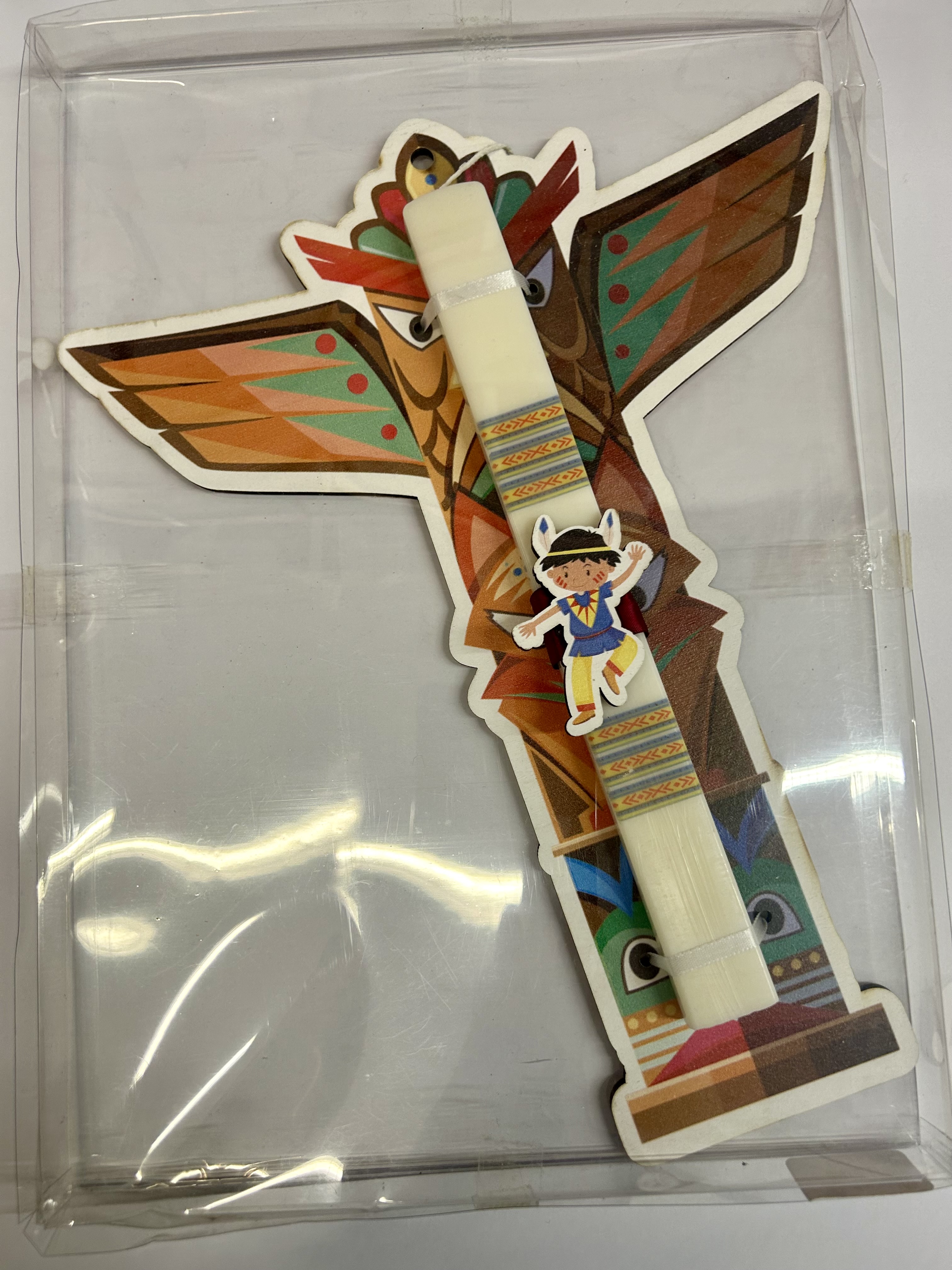 ΛΑΜΠΑΔΑ ΛΕΥΚΗ ΠΛΑΚΕ ΜΕ ΙΝΔΙΑΝΟ ΣΕ ΞΥΛΙΝΗ ΣΚΗΝΗ