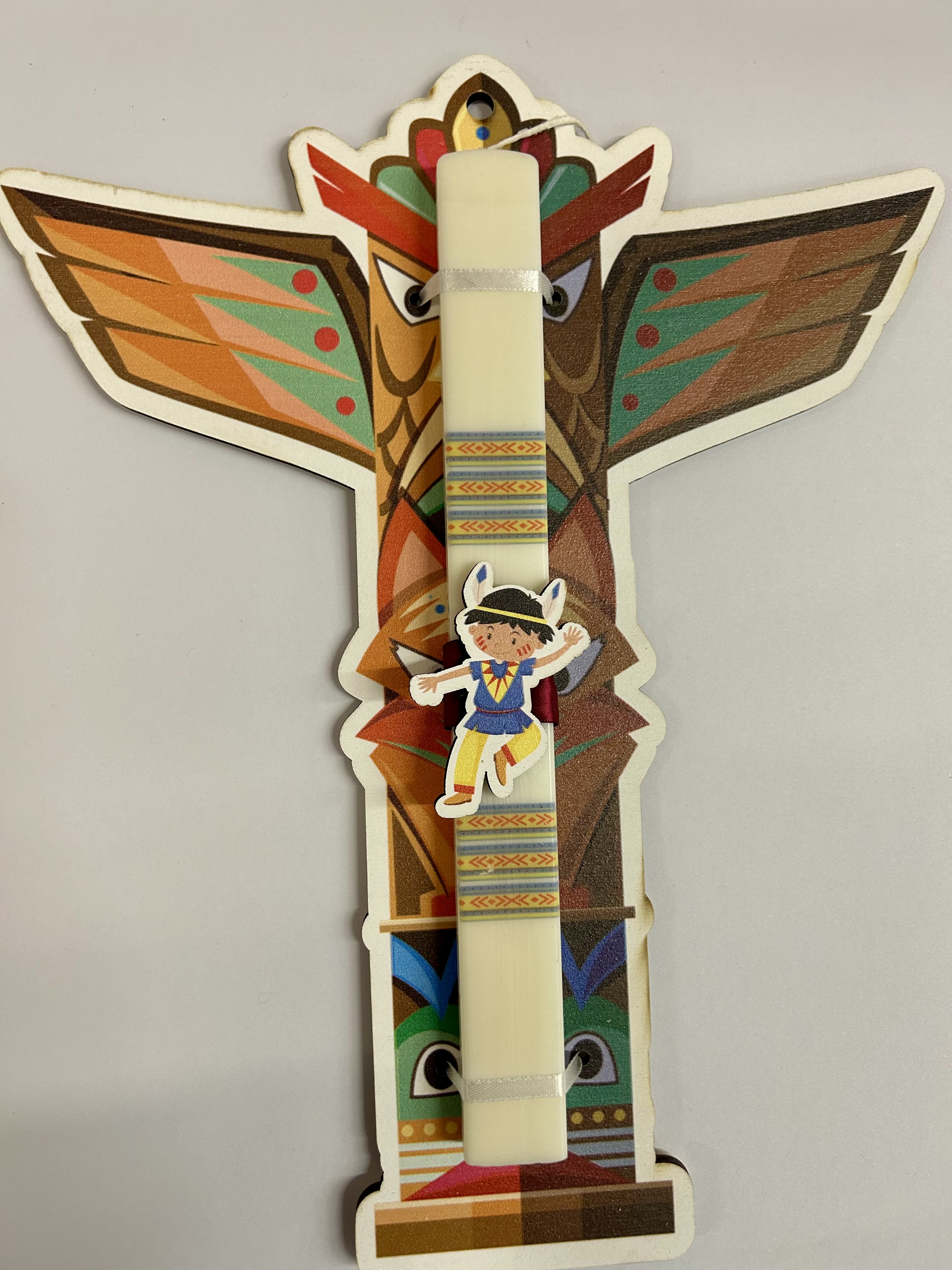 ΛΑΜΠΑΔΑ ΛΕΥΚΗ ΠΛΑΚΕ ΜΕ ΙΝΔΙΑΝΟ ΣΕ ΞΥΛΙΝΗ ΣΚΗΝΗ