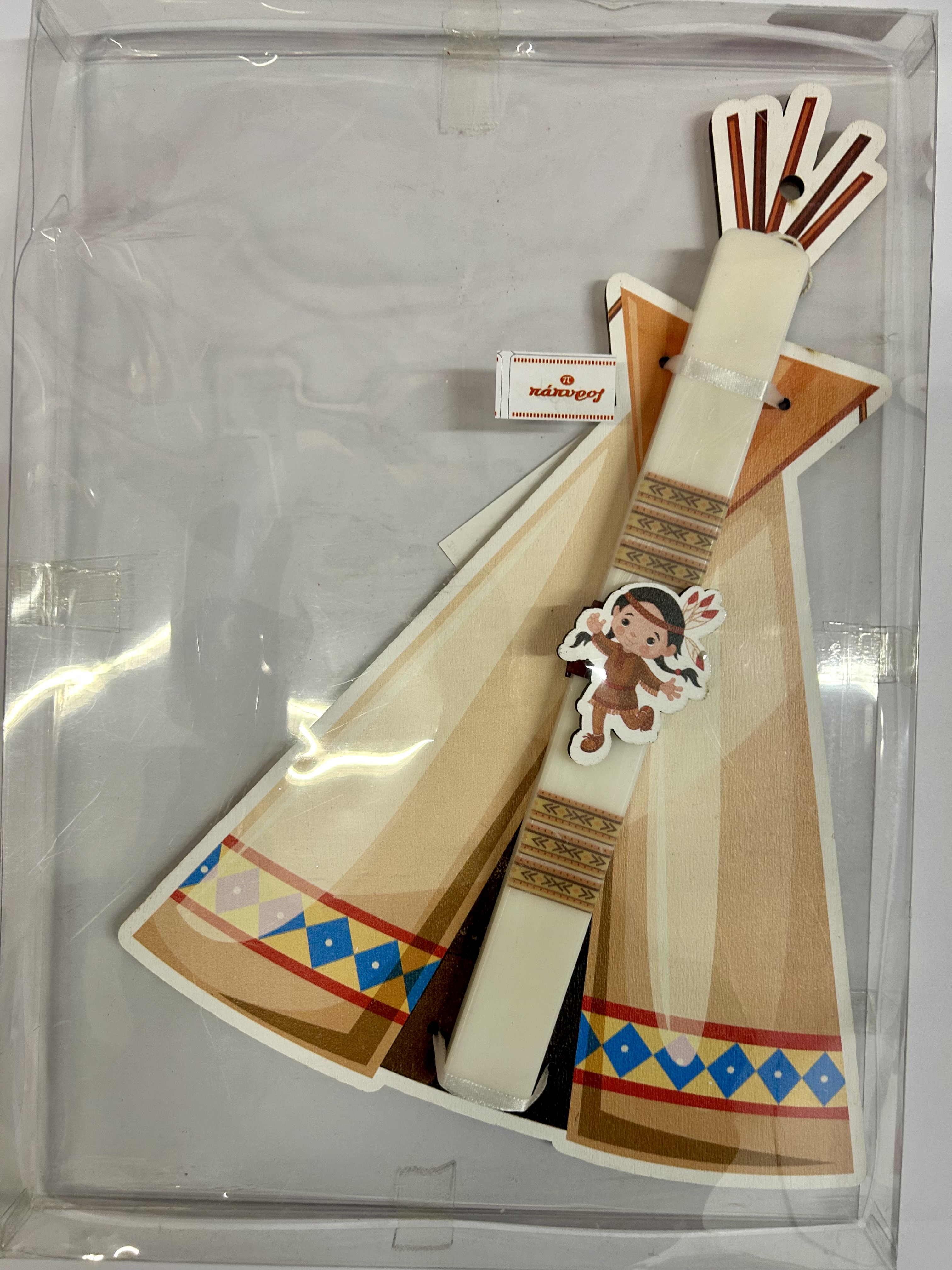 ΛΑΜΠΑΔΑ ΛΕΥΚΗ ΠΛΑΚΕ ΜΕ ΙΝΔΙΑΝΑ ΣΕ ΞΥΛΙΝΗ ΣΚΗΝΗ